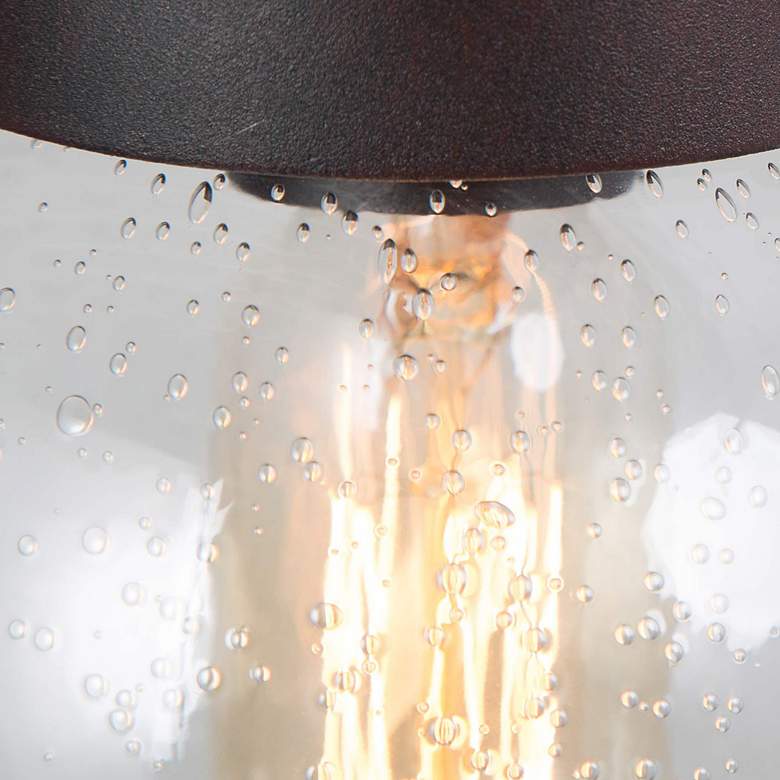 Image 4 Aestite 10.6" High Textured Rust Glass Outdoor Hanging Pendant Light more views