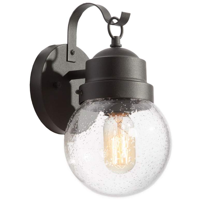 Image 1 Aestite 11.2" High Black Glass Outdoor Wall Light