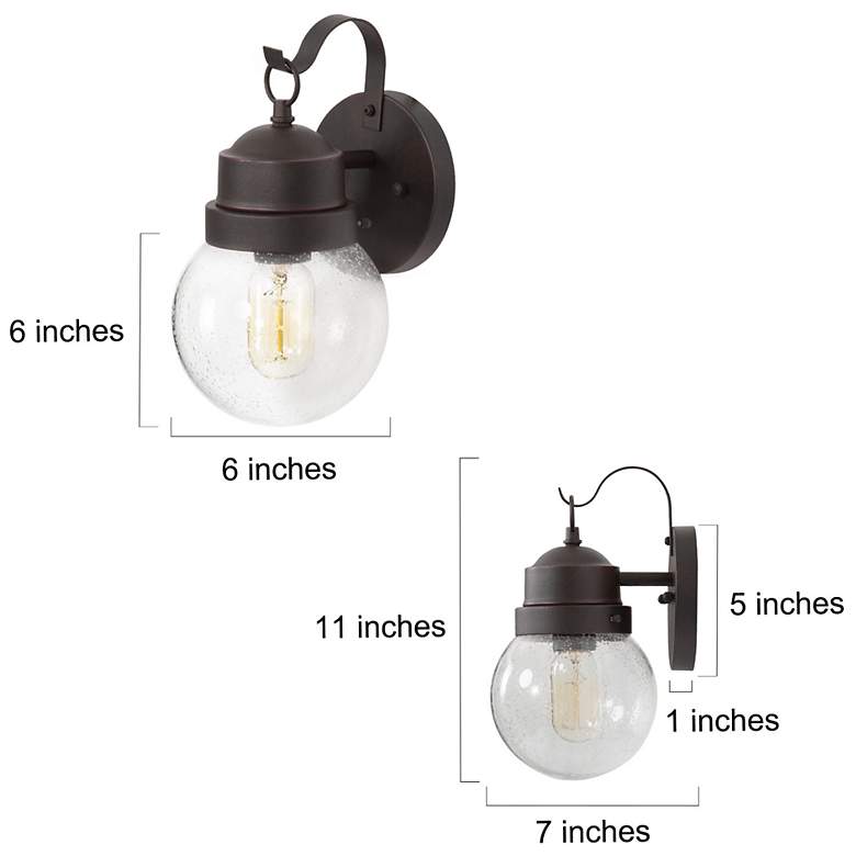 Image 6 Aestite 11.2" High Textured Rust Glass Outdoor Wall Light more views