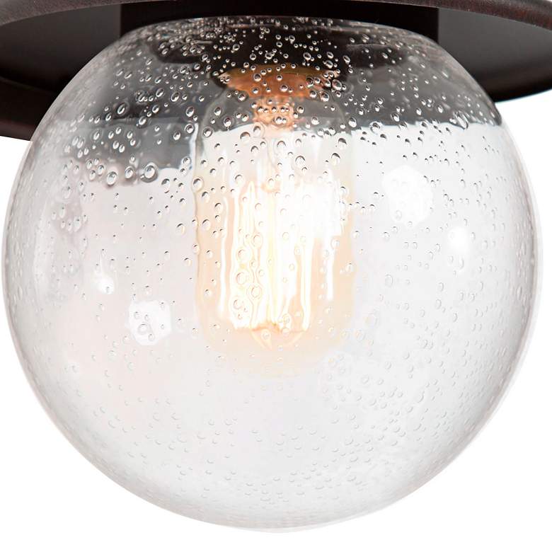 Image 3 Aestite 12.6" High Textured Rust Globe Glass Outdoor Wall Light more views