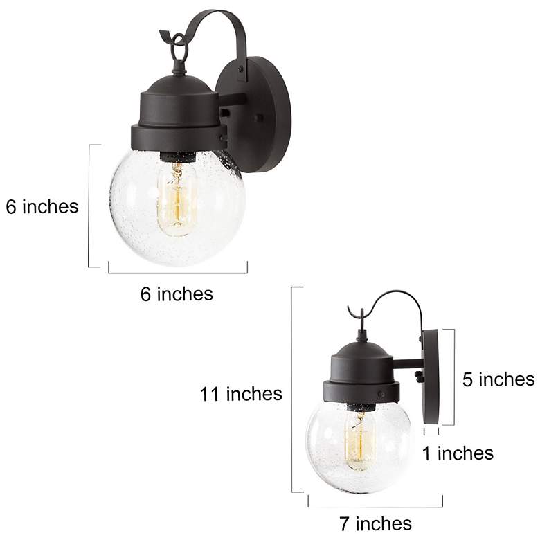 Image 5 Aestite Set of 2 Glass 11.2" High Black Outdoor Wall Light more views
