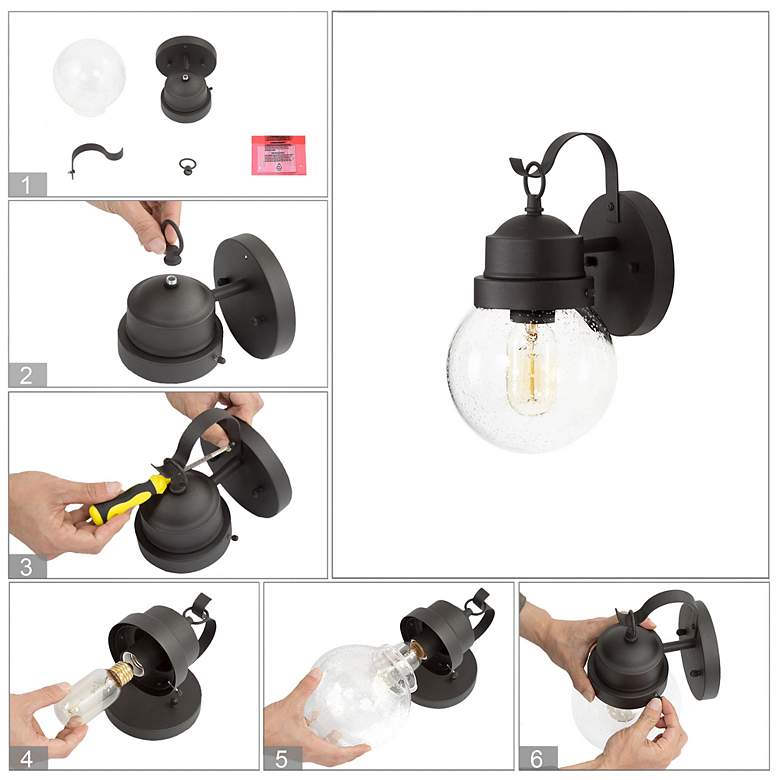 Image 6 Aestite Set of 2 Glass 11.2" High Black Outdoor Wall Light more views