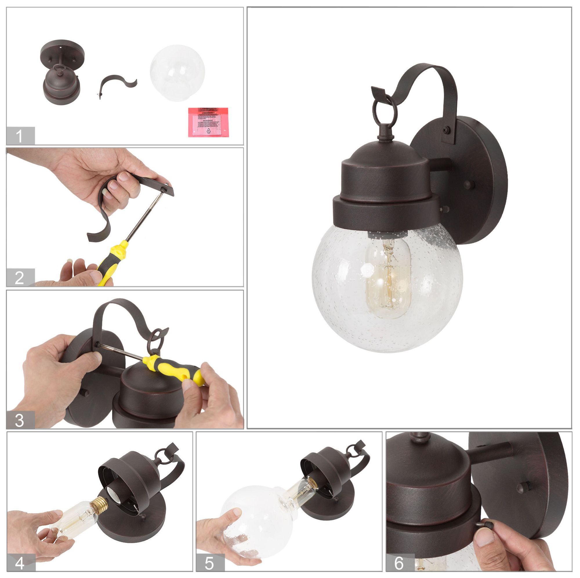 Image 7 Aestite Set of 2 Textured Rust 11.2" High Glass Outdoor Wall Light more views