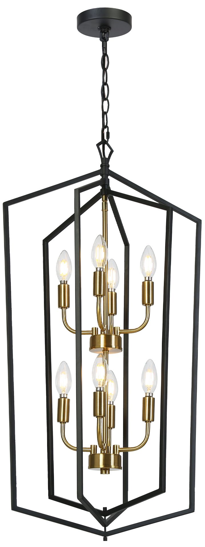 Thumbnail1 of Aethel 17 3/4" Wide Black Brass 8-Light Pendant