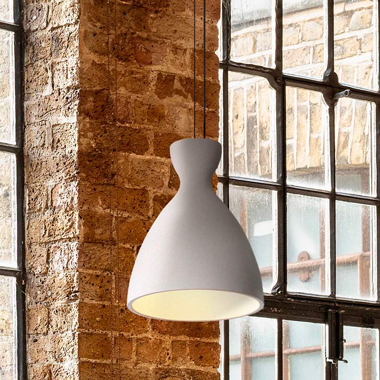 Image 1 Aethera 10" LED Pendant in White Sandstone Cement