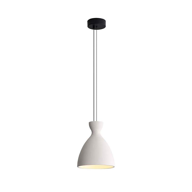Image 3 Aethera 10" LED Pendant in White Sandstone Cement more views