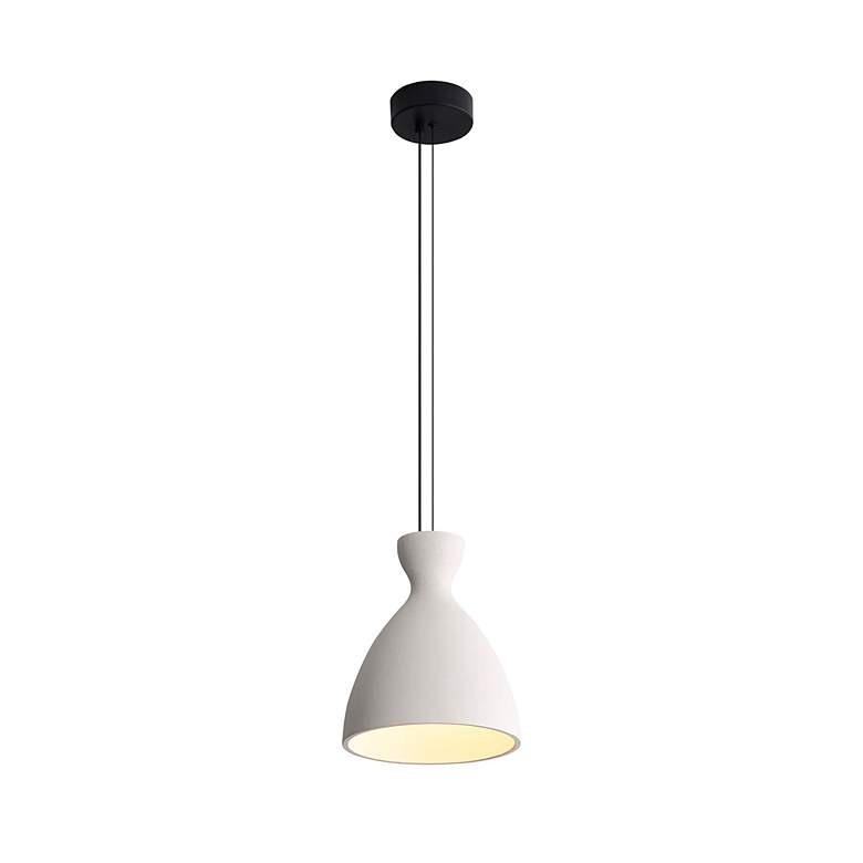 Image 4 Aethera 10" LED Pendant in White Sandstone Cement more views