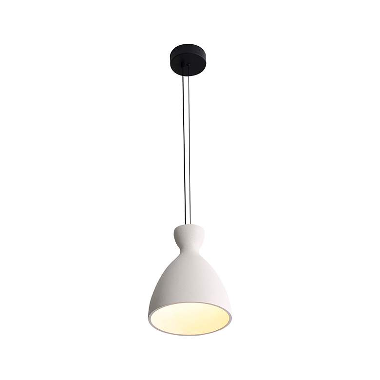 Image 6 Aethera 10" LED Pendant in White Sandstone Cement more views