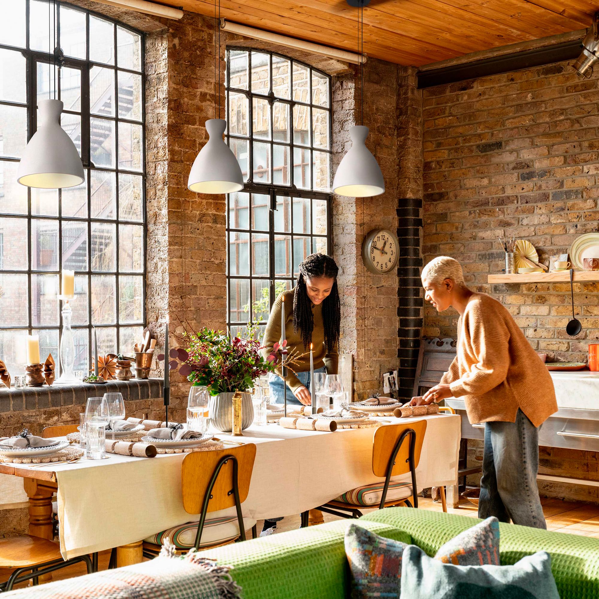 Aethera 10" LED Pendant in White Sandstone Cement