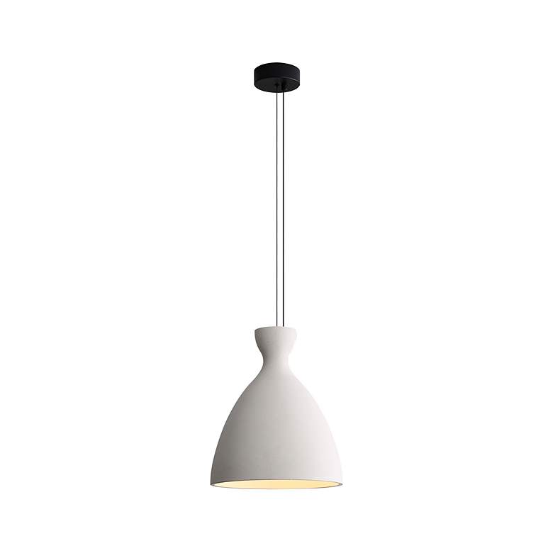 Image 2 Aethera 14" LED Pendant in White Sandstone Cement more views
