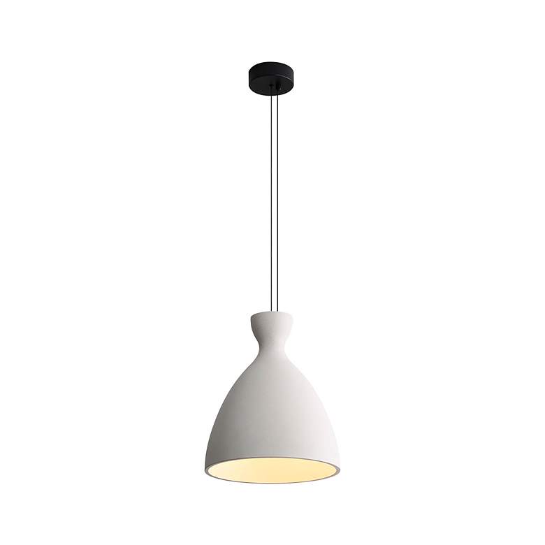 Image 3 Aethera 14" LED Pendant in White Sandstone Cement more views
