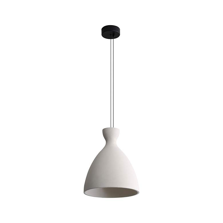 Image 4 Aethera 14" LED Pendant in White Sandstone Cement more views