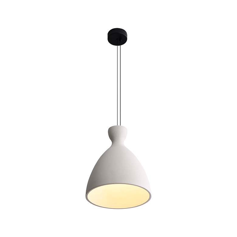 Image 5 Aethera 14" LED Pendant in White Sandstone Cement more views