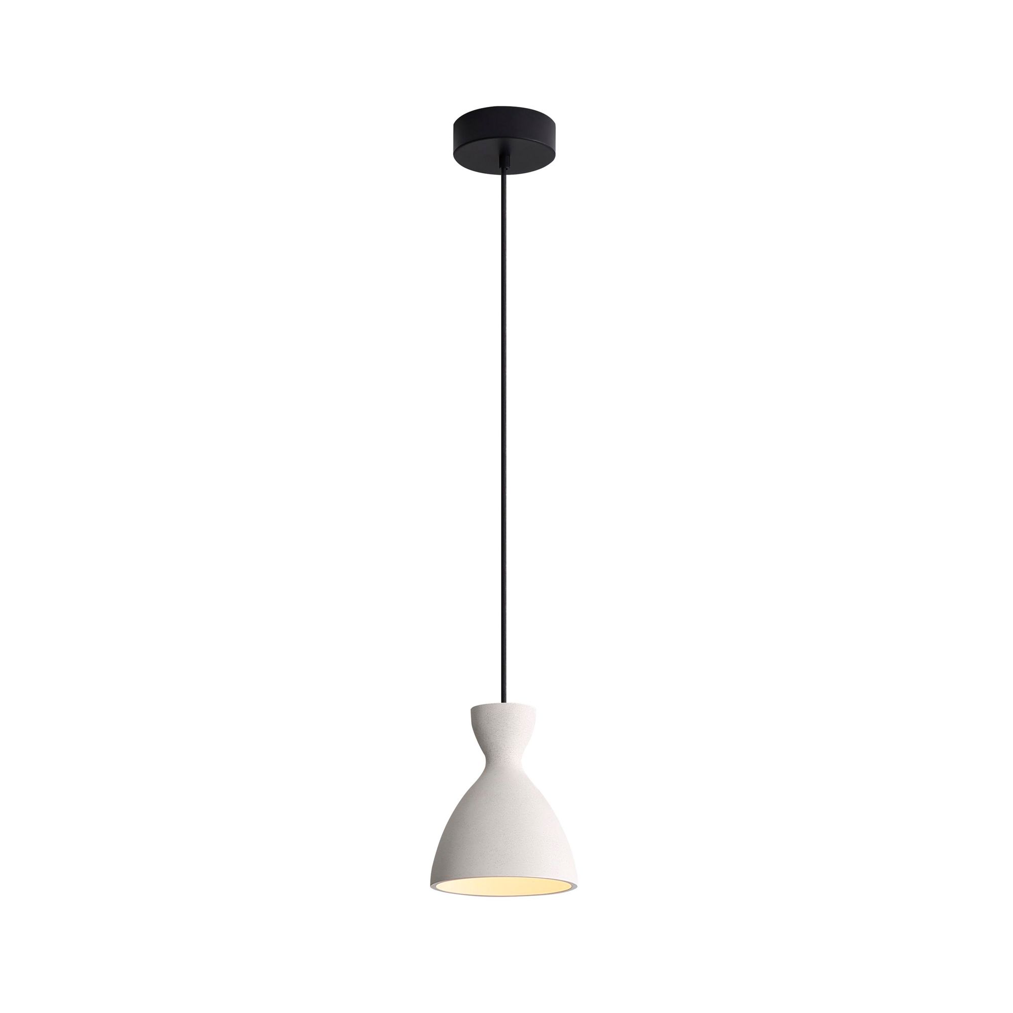Image 4 Aethera 7" LED Pendant in White Sandstone Cement more views
