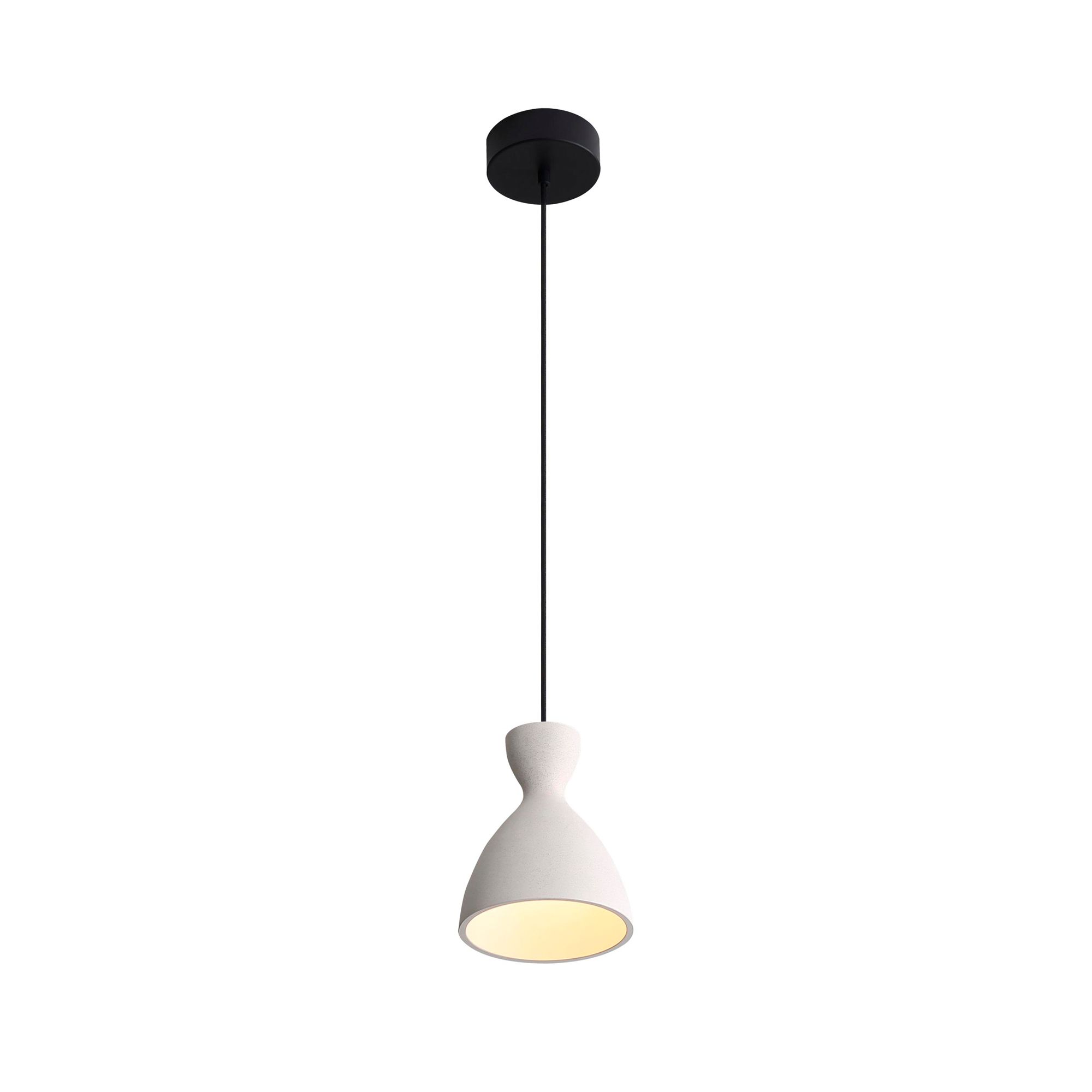 Image 5 Aethera 7" LED Pendant in White Sandstone Cement more views