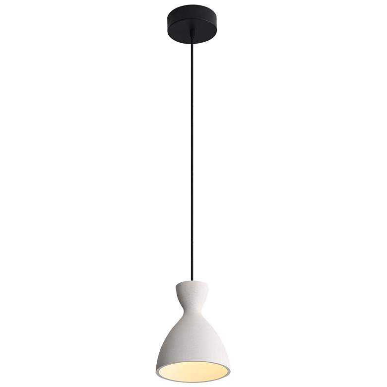 Image 1 Aethera 7" LED Pendant in White Sandstone Cement