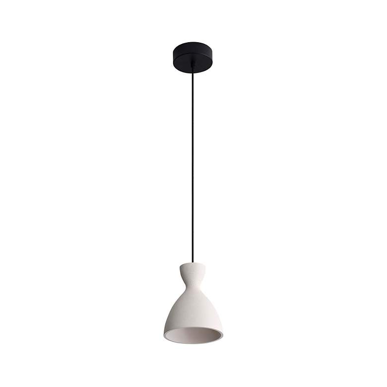 Image 2 Aethera 7" LED Pendant in White Sandstone Cement more views