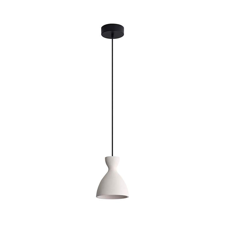 Image 3 Aethera 7" LED Pendant in White Sandstone Cement more views