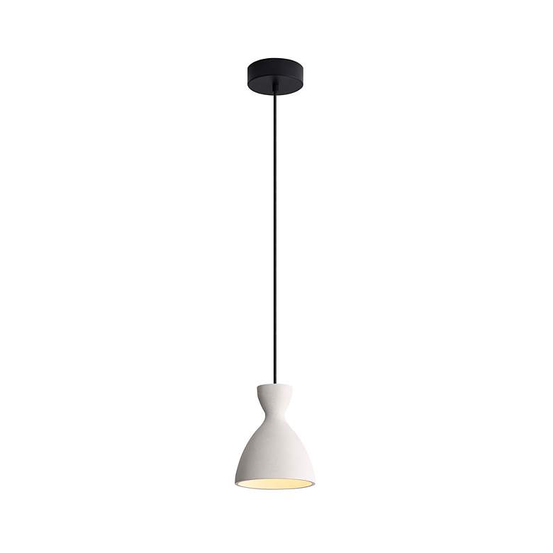 Image 4 Aethera 7" LED Pendant in White Sandstone Cement more views