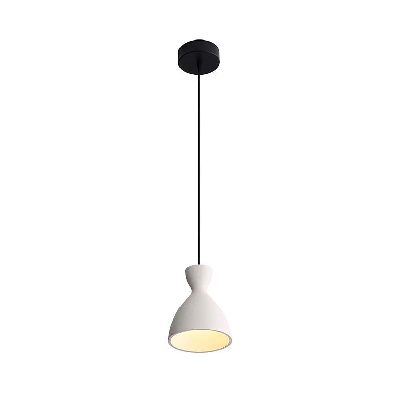 Image 5 Aethera 7" LED Pendant in White Sandstone Cement more views