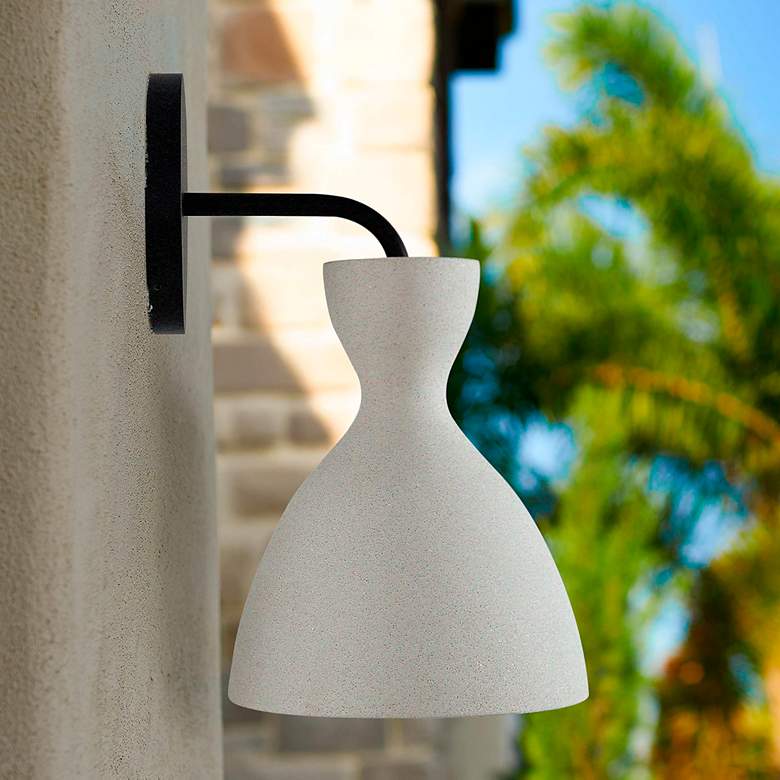 Image 1 Aethera LED 7" Wall Sconce - Outdoor in White Sandstone Cement