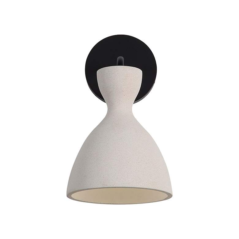 Image 4 Aethera LED 7" Wall Sconce - Outdoor in White Sandstone Cement more views