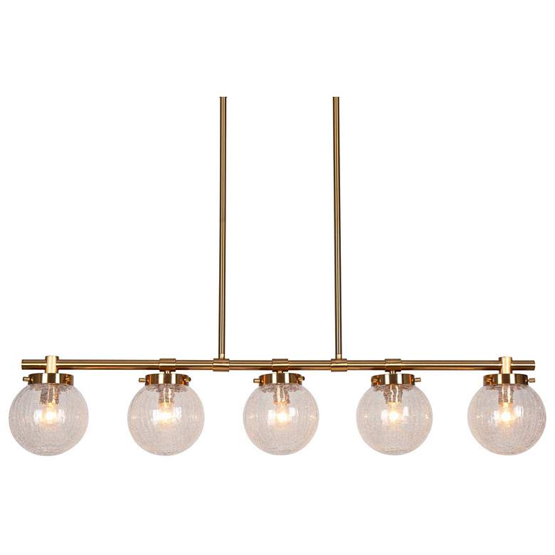 Image 1 Aevas 5-Light 38.2" Wide Gold Linear Glass Island Chandelier Lights