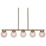 1_Aevas 5-Light 38.2" Wide Gold Linear Glass Island Chandelier Lights