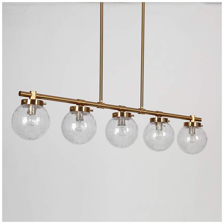 Image 2 Aevas 5-Light 38.2" Wide Gold Linear Glass Island Chandelier Lights more views