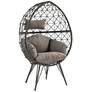2_Aeven Light Gray Fabric and Black Wicker Teardrop Patio Chair