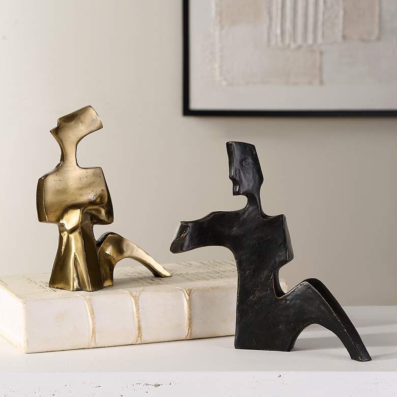 Image 1 Affection Set of 2 Bronze and Gold Sculptures