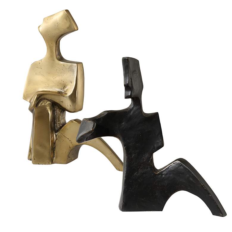 Image 4 Affection Set of 2 Bronze and Gold Sculptures more views