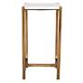 2_Affinity 22" High Antique Gold Accent Table, White Marble Top