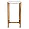 Affinity 22" High Antique Gold Accent Table, White Marble Top