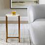 3_Affinity 22" High Antique Gold Accent Table, White Marble Top more views