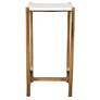 5_Affinity 22" High Antique Gold Accent Table, White Marble Top more views