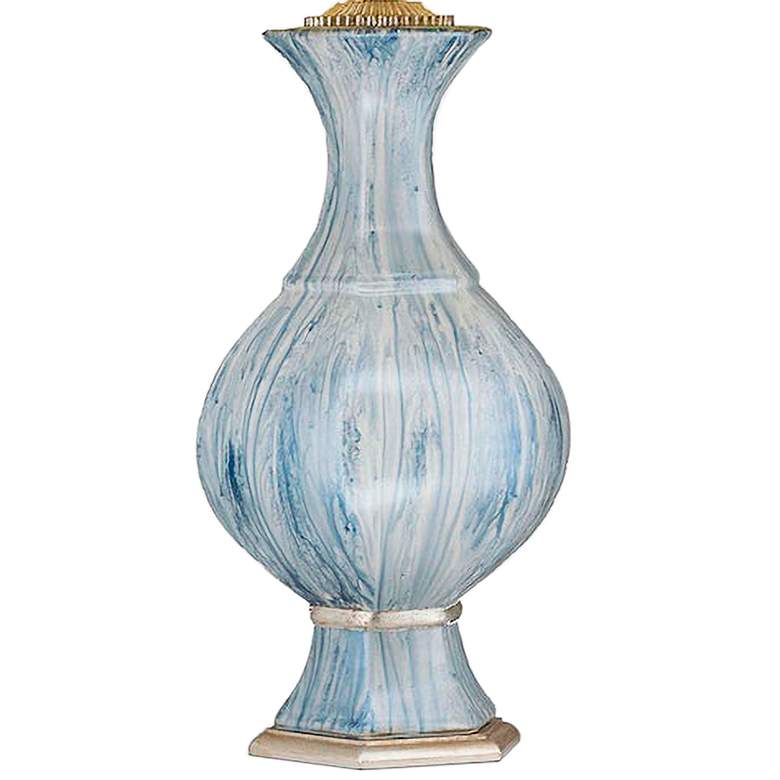 Image 3 Affinity 36" Blue Ceramic Table Lamp with Silver Leaf Shade more views