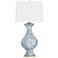 Affinity Blue Ceramic Table Lamp with Cream Shade