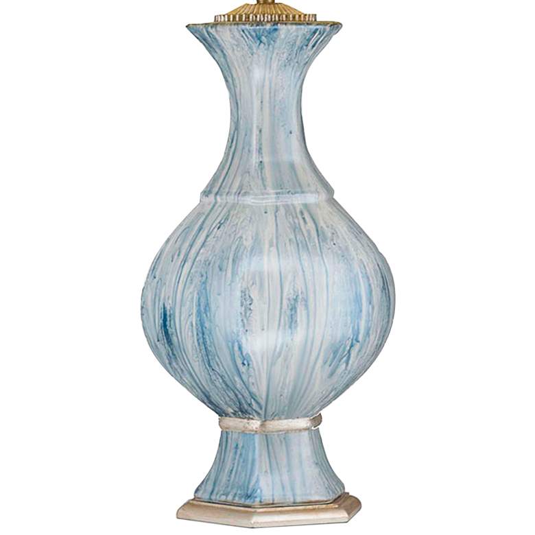 Image 4 Affinity Blue Ceramic Table Lamp with Cream Shade more views