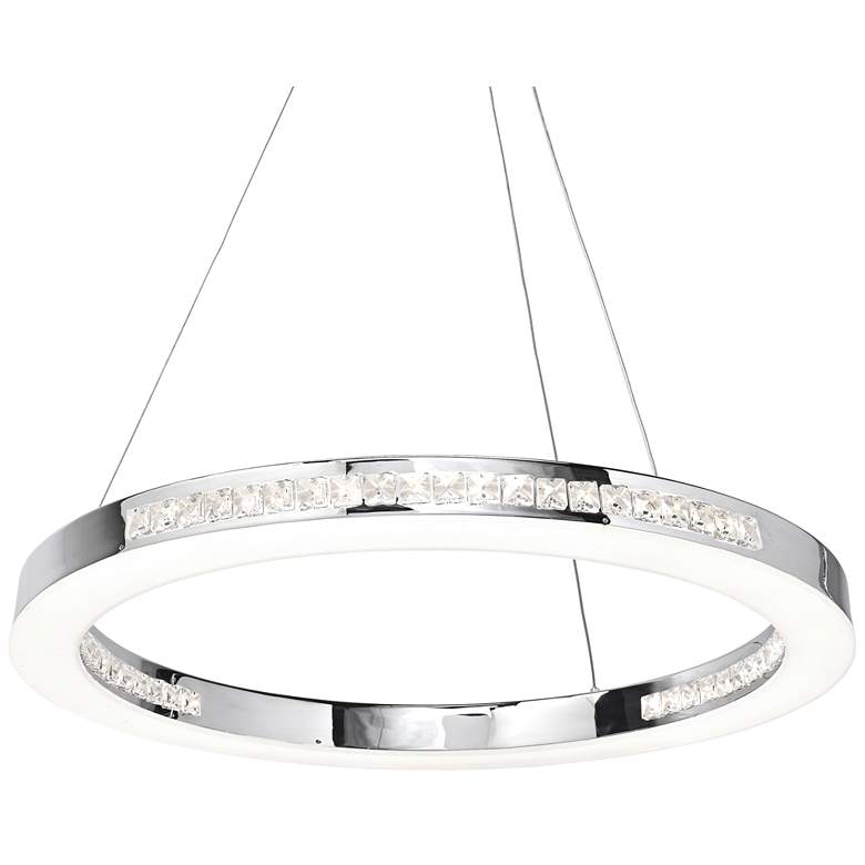 Image 1 Affluence 23 3/4 inch Wide Chrome LED Ring Pendant Light