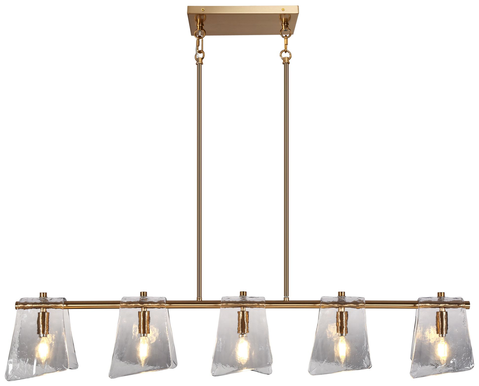 Afmean 5-Light Grey Glass Island Chandelier - Made to Order