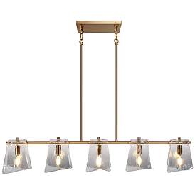 Image1 of Afmean 5-Light Grey Glass Island Chandelier