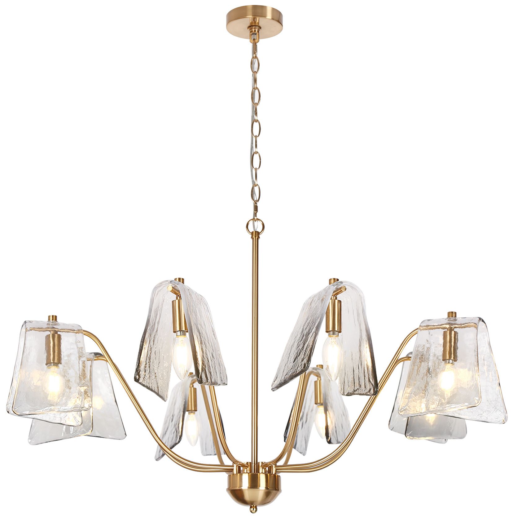 Afmean 8-Light Grey Glass Chandelier - Made to Order