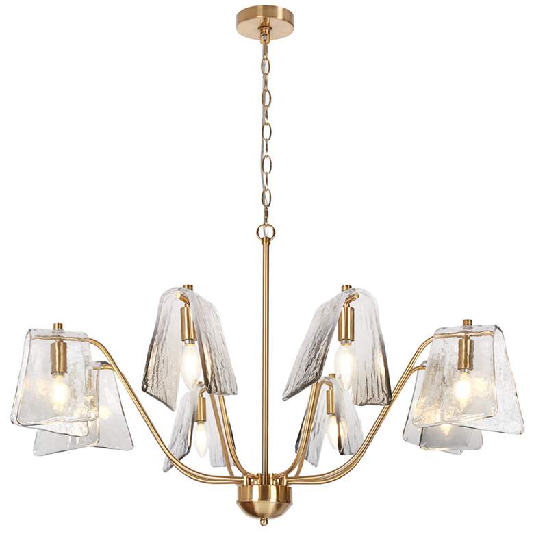 Image 1 Afmean 8-Light Grey Glass Chandelier