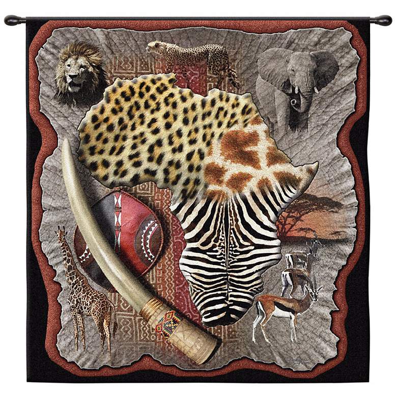 Image 1 Africa 53 inch Wide Wall Hanging Tapestry