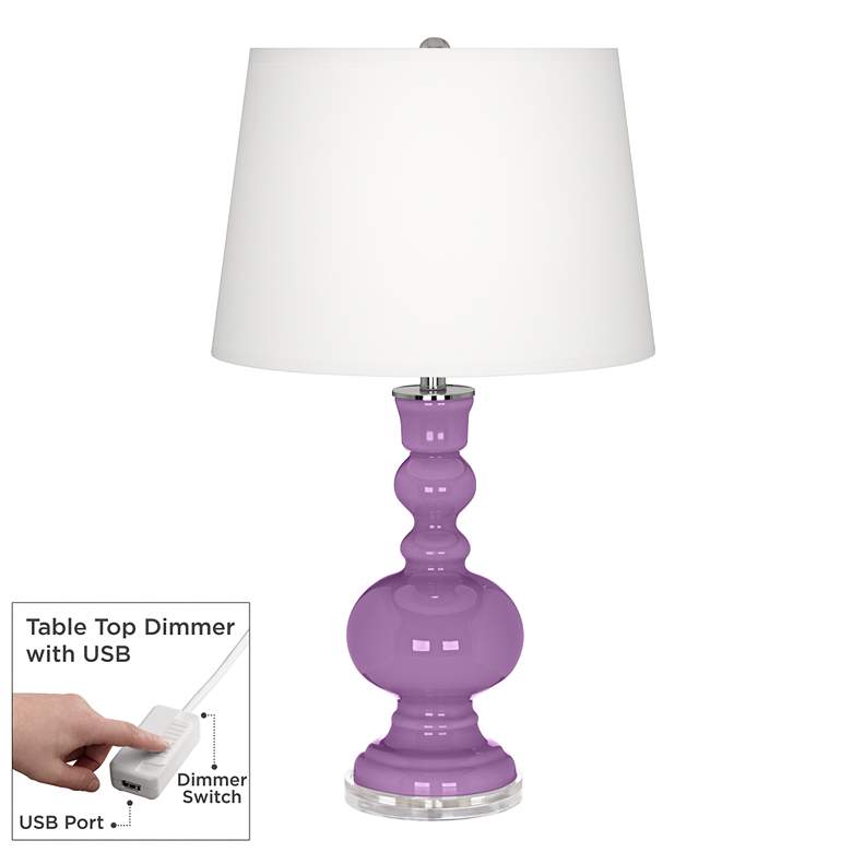 Image 1 African Violet Apothecary Table Lamp with Dimmer
