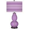 African Violet Bold Stripe Double Gourd Table Lamp