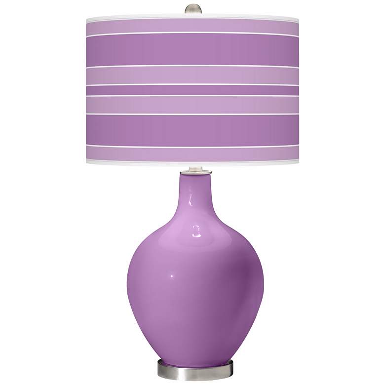 Image 1 African Violet Bold Stripe Ovo Table Lamp