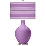 African Violet Bold Stripe Ovo Table Lamp