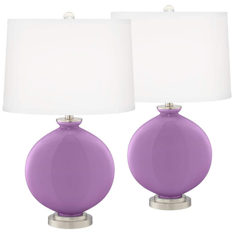 Image 2 African Violet Carrie Table Lamp Set of 2 with Dimmers